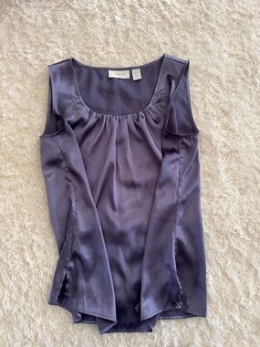 Chicos Shimmery Plum Scoop Neck Sleeveless tank